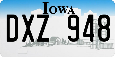IA license plate DXZ948