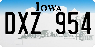 IA license plate DXZ954