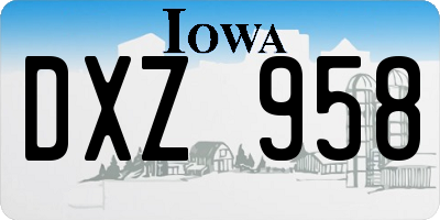 IA license plate DXZ958