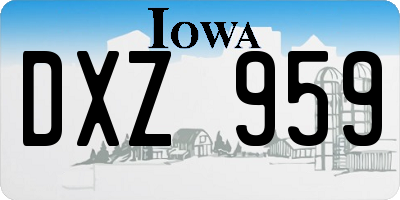 IA license plate DXZ959