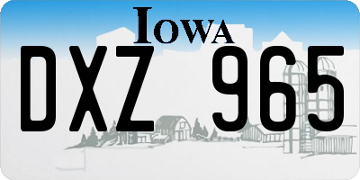 IA license plate DXZ965