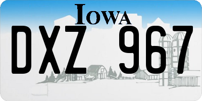 IA license plate DXZ967