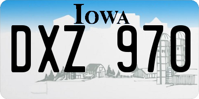 IA license plate DXZ970