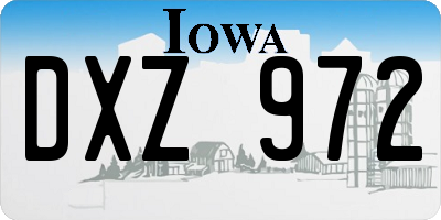 IA license plate DXZ972