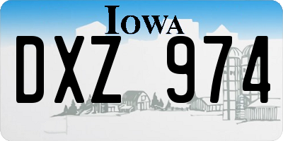 IA license plate DXZ974