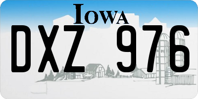 IA license plate DXZ976