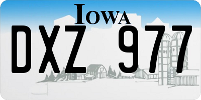 IA license plate DXZ977