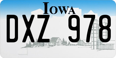 IA license plate DXZ978