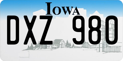 IA license plate DXZ980