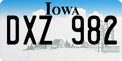 IA license plate DXZ982