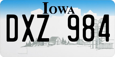 IA license plate DXZ984