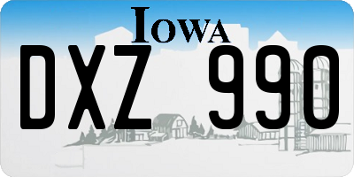 IA license plate DXZ990