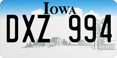 IA license plate DXZ994