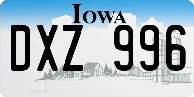 IA license plate DXZ996