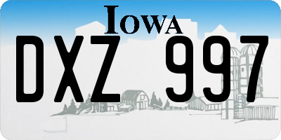 IA license plate DXZ997