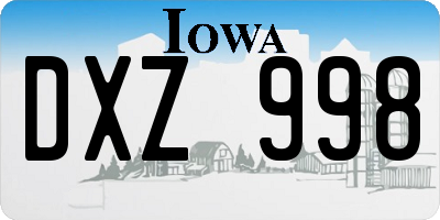 IA license plate DXZ998