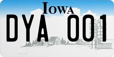 IA license plate DYA001