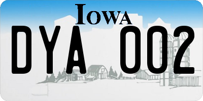 IA license plate DYA002