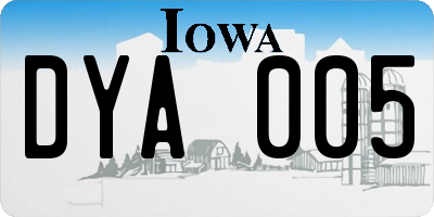 IA license plate DYA005