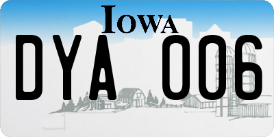 IA license plate DYA006