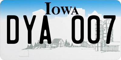 IA license plate DYA007