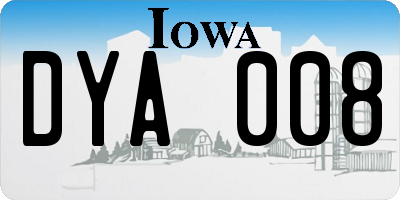 IA license plate DYA008