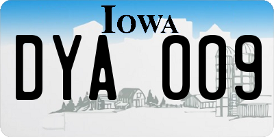 IA license plate DYA009