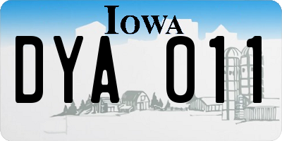 IA license plate DYA011