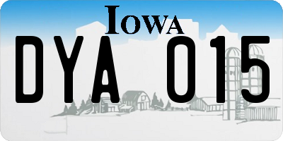IA license plate DYA015