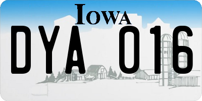IA license plate DYA016