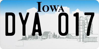 IA license plate DYA017
