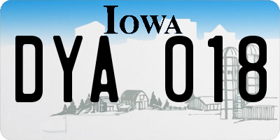 IA license plate DYA018