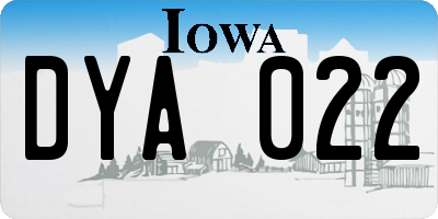 IA license plate DYA022