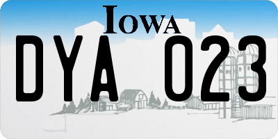 IA license plate DYA023
