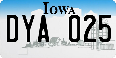 IA license plate DYA025