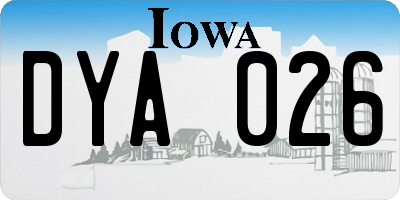 IA license plate DYA026
