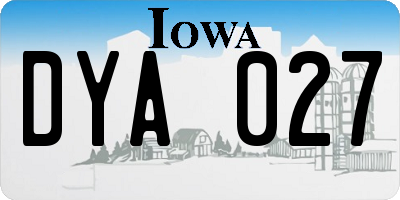 IA license plate DYA027