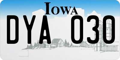 IA license plate DYA030