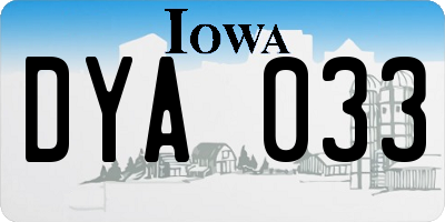 IA license plate DYA033
