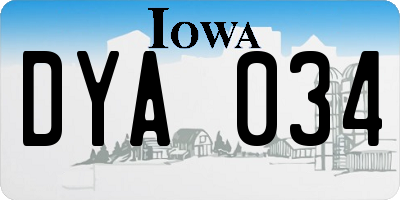 IA license plate DYA034
