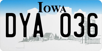 IA license plate DYA036