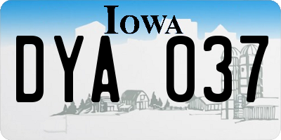 IA license plate DYA037