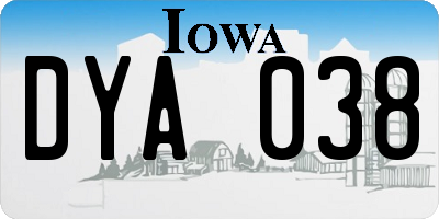 IA license plate DYA038