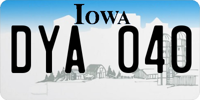 IA license plate DYA040