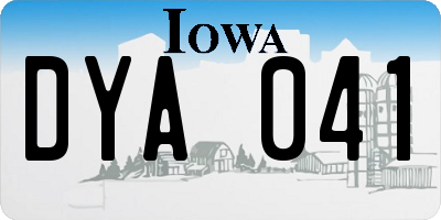 IA license plate DYA041
