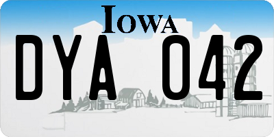 IA license plate DYA042