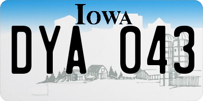IA license plate DYA043