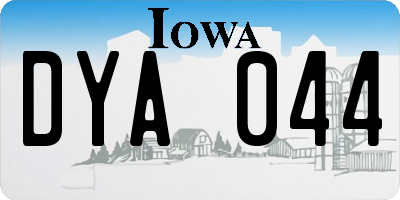 IA license plate DYA044
