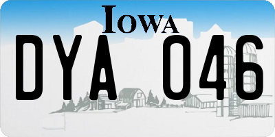 IA license plate DYA046