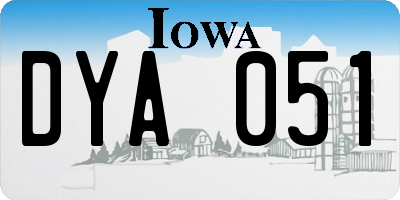 IA license plate DYA051
